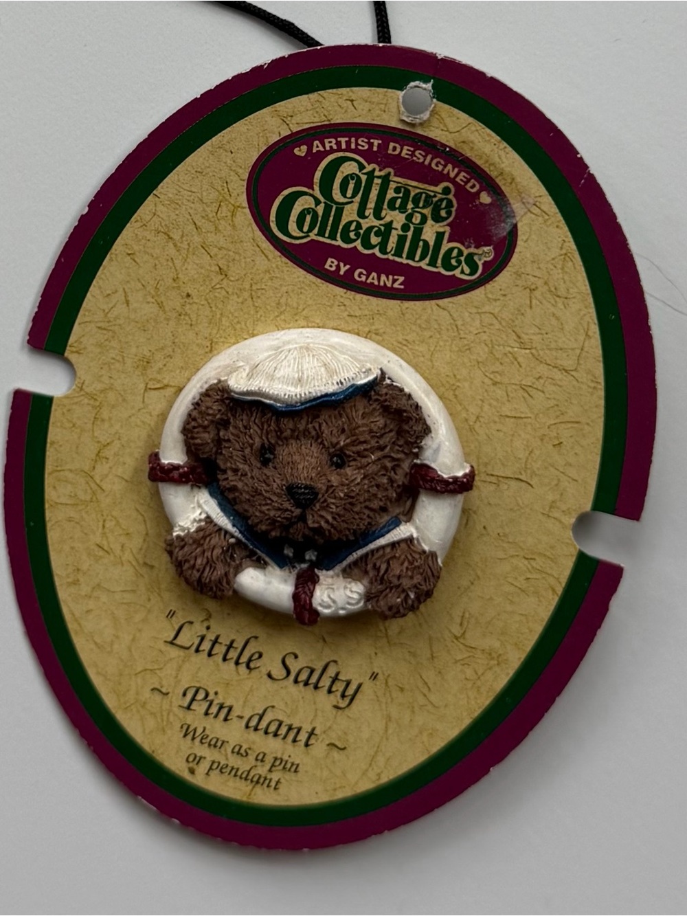 GANZ Brown Bear in White Lifebuoy Pin